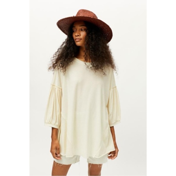 Urban Outfitters Tops - Urban Outfitters Cream Krissy Oversized Spliced Dolman Tee